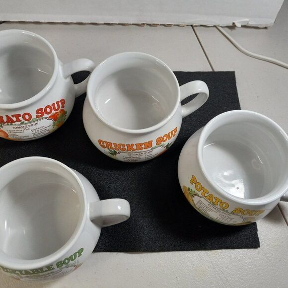 Dat'l Do It, Inc Soup Mugs with Recipe (4) Cottagecore Kitsch - Picture 2 of 8
